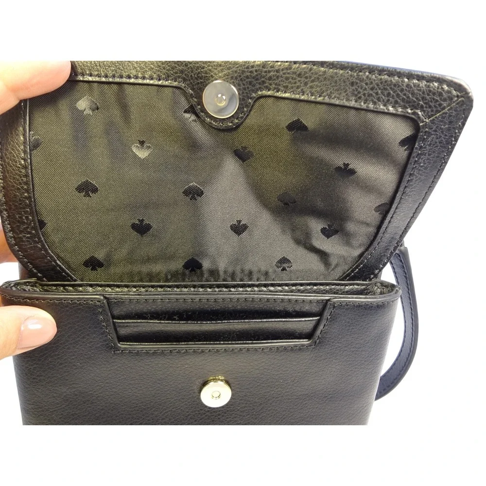 Kate Spade New York Greene Street Karlee Black‎ Leather Crossbody Bag Small Flap